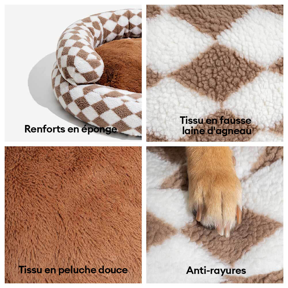 Panier pour chien lavable classique Argyle Bolster Donut - Cozy Haven - Image 6