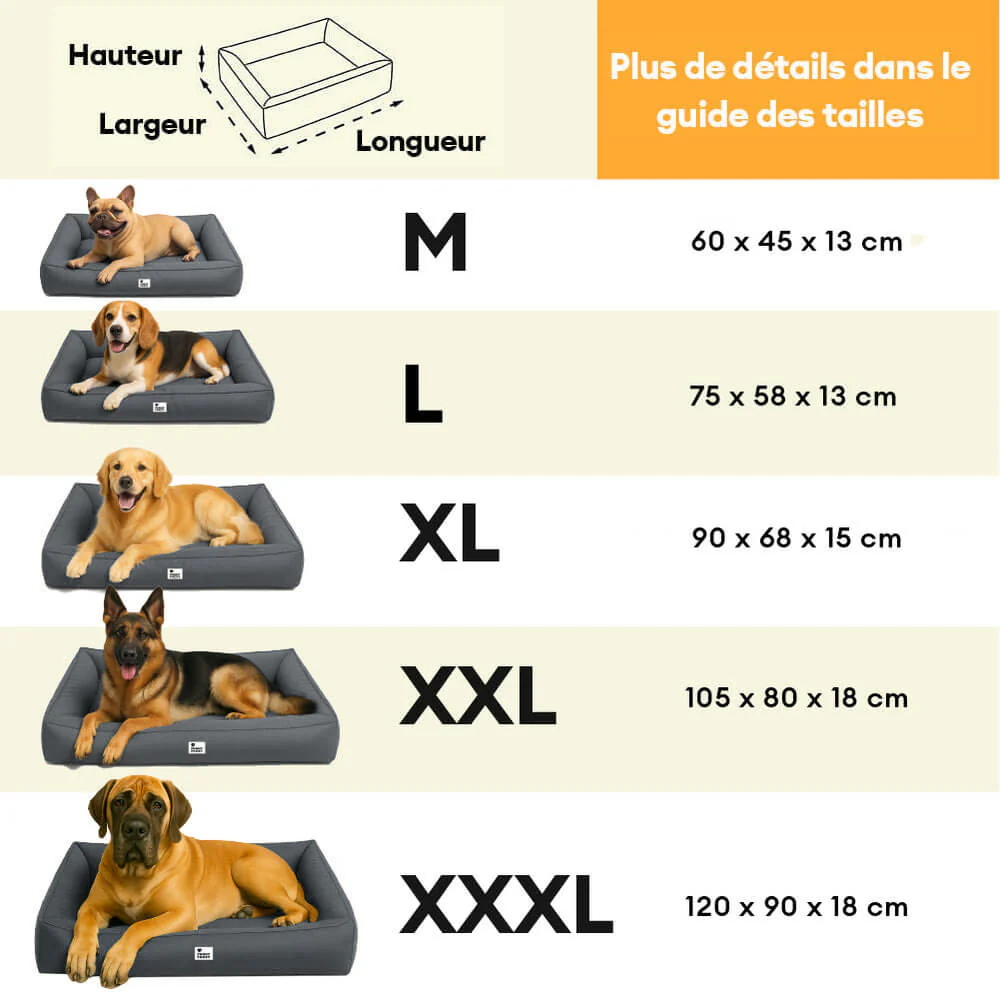 Lit orthopédique pour grand chien imperméable et soutien - Image 10