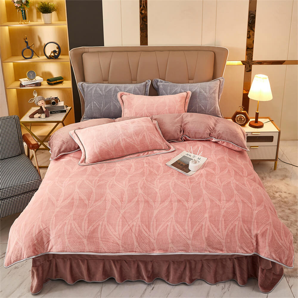Parure de draps en velours lait à motif botanique élégant - Image 21