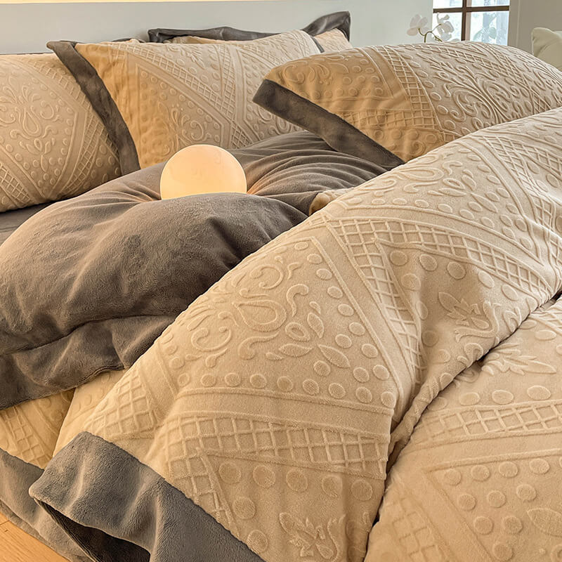 Parure de lit en velours jacquard double face doux pour la peau et chaleureux - Image 7