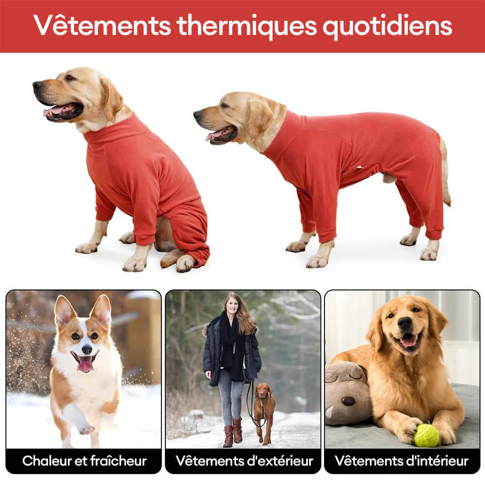 Pyjama polaire confortable pour chien vêtements de nuit idéaux pour grands chiens - Image 11