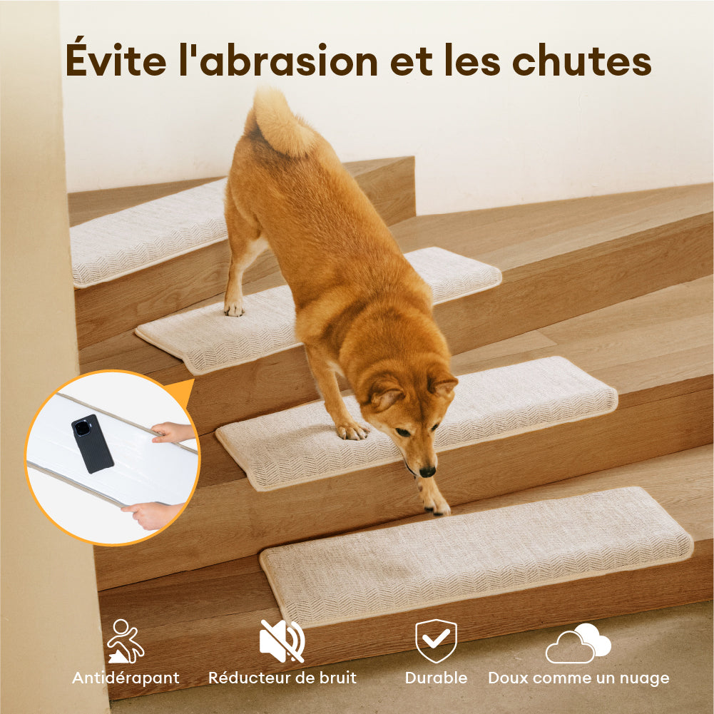 Marches d’escalier antidérapantes adhésives, adhérence renforcée, toutes saisons – Rétro - Image 3