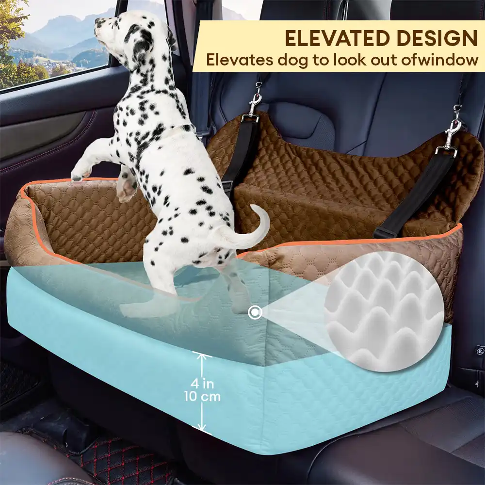 Siège auto rehausseur pour chien grand format portable lavable et sécurisé pour siège arrière - Image 2