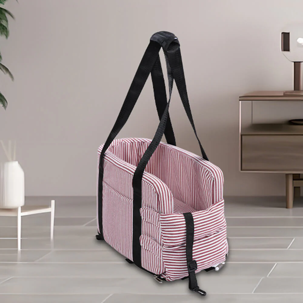 Siège de sécurité pour chien de voyage portable à carreaux avec console centrale élégante - Image 7