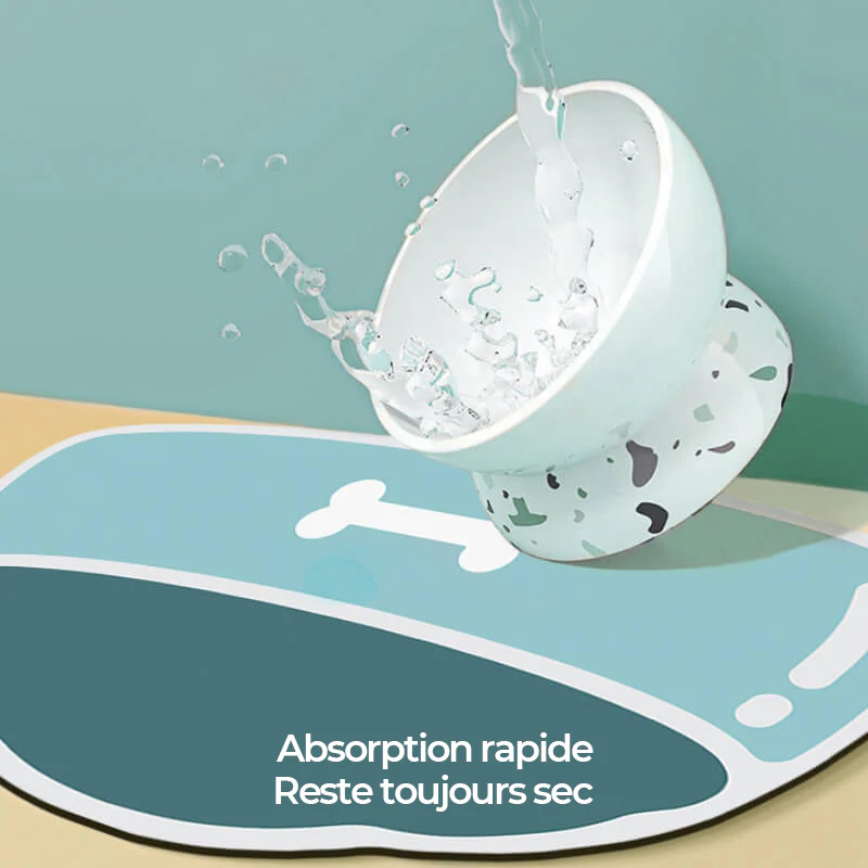 Tapis d'Alimentation pour Animaux Absorbant et Antidérapant à Séchage Rapide - Image 3