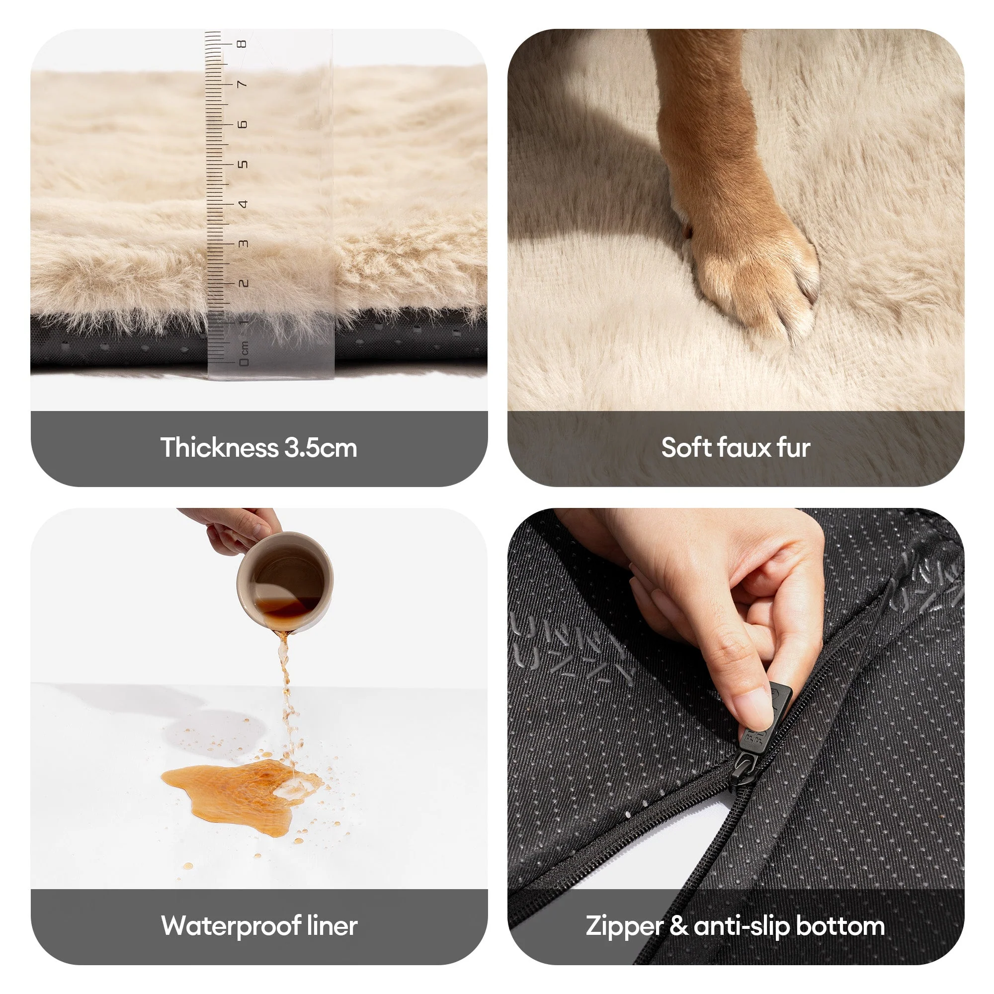 Tapis pour animaux de compagnie en peluche chaude, lavable et portable - ThermoPad - Image 9