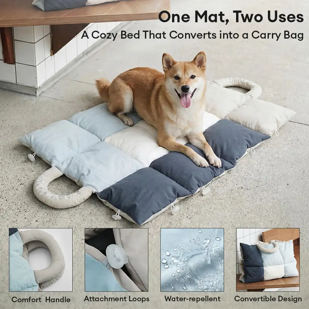 Tapis pour animaux multifonctionnel 2 en 1 résistant à l'eau, sac de transport pour chiots - Image 4