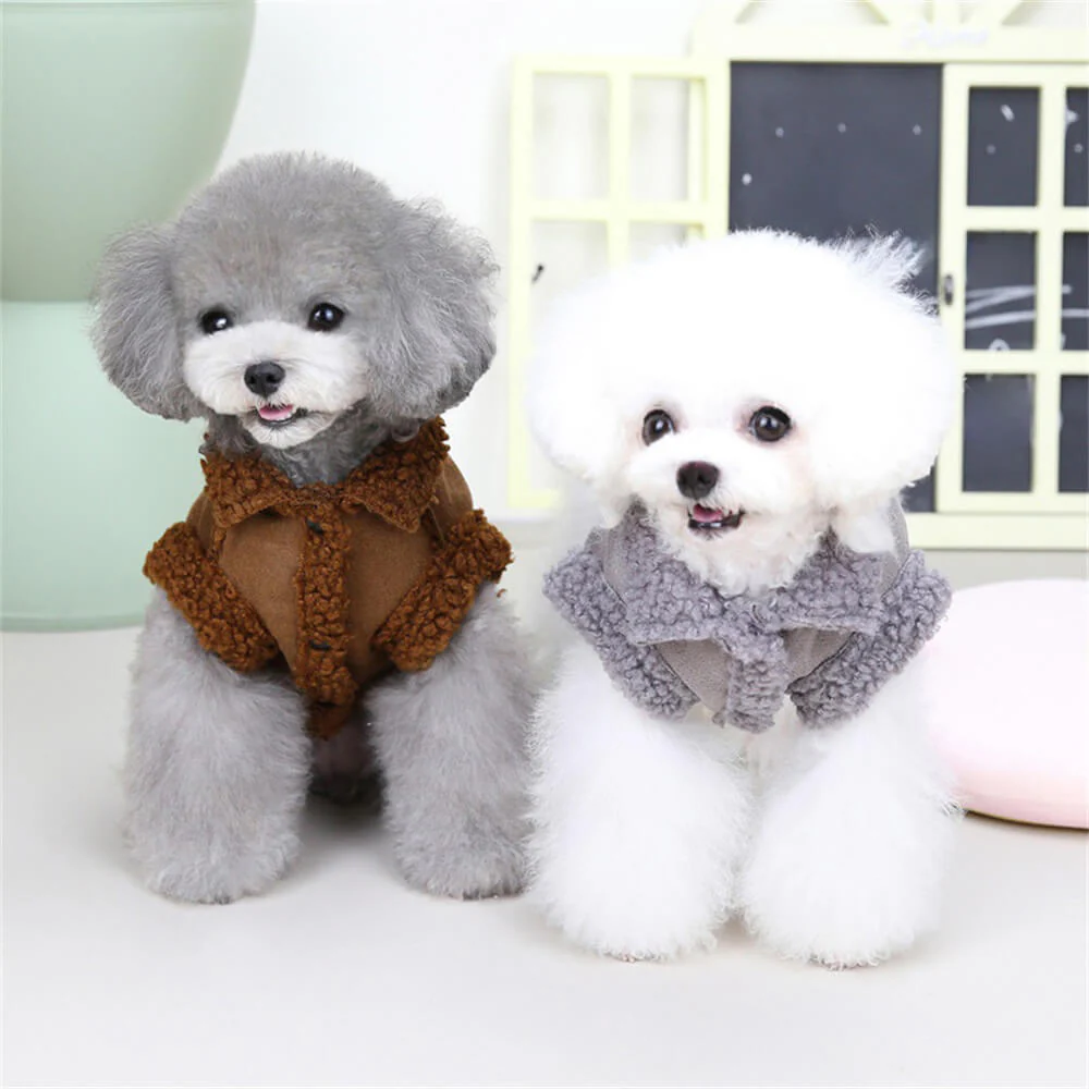 Veste pour chien en peau de mouton chaude et élégante pour l'hiver - Image 7